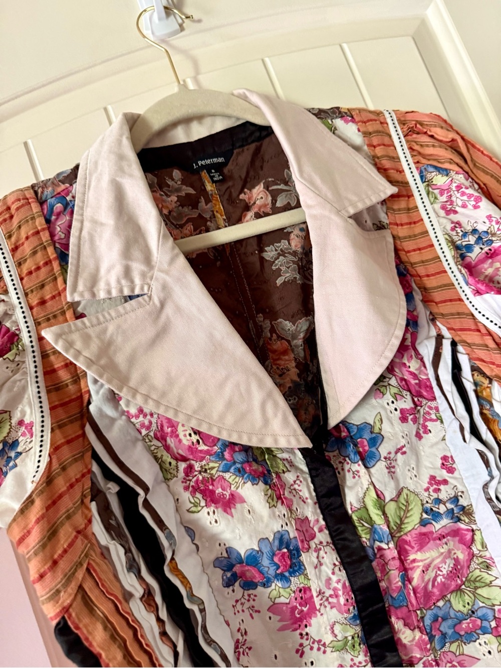 Vintage J. Peterman Eclectic Bohemian Style Statement Jacket Artistic ~ Y2K